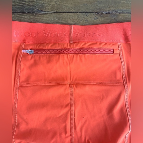 OUTDOOR VOICES  SuperForm 5" Orange Sundance Biker Shorts w/ Back Zipper Sz S - Picture 4 of 11